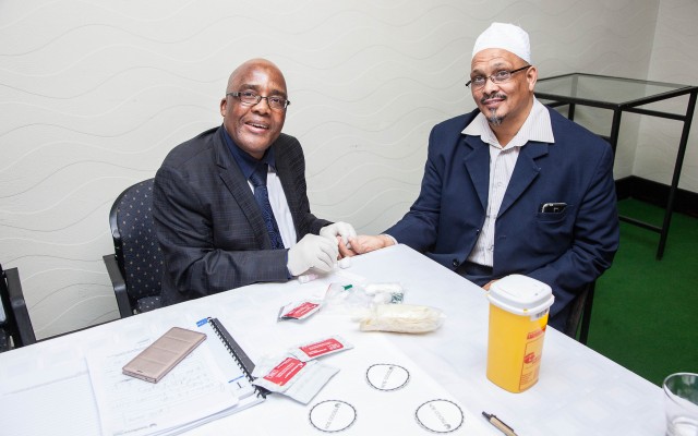 Minister of Health Dr Aaron Motsoaledi on Wednesday tested the HIV status of vice-president of the Moslem Judicial Council, Shaikh Achmat Sedick, at the launch of the Religious HIV Counselling and Testing (HCT) Programme, an initiative of the National Religious Association for Social Development (NRASD)